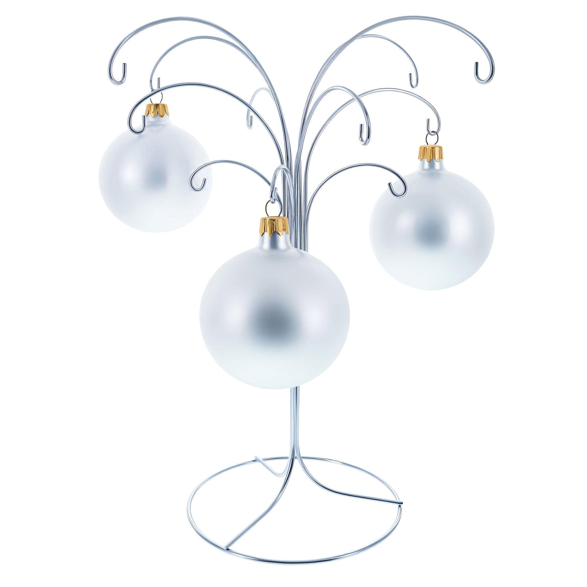 12-Arm Spiral Fountain Brass Silver Metal Ornament Stand Display 11.5 Inches