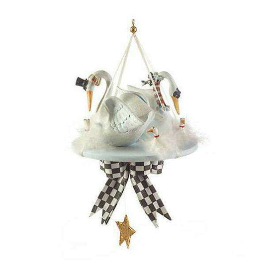 a white swan from a plate