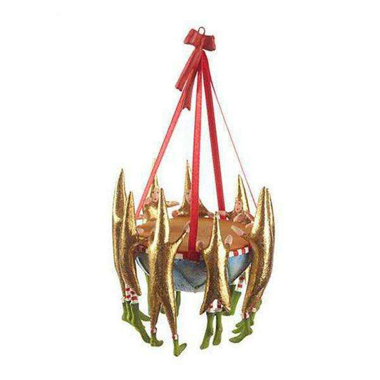 a christmas ornament from a red ribbon