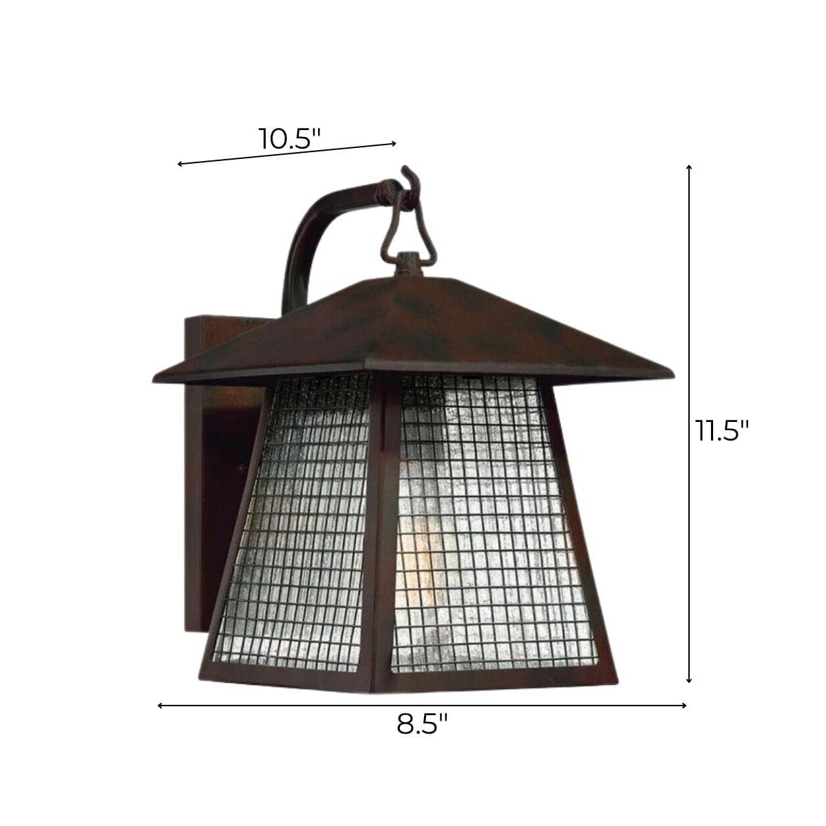12" High, 1-Light Valiant Bronze Finish with Clear Seedy Glass Outdoor Wall Lantern