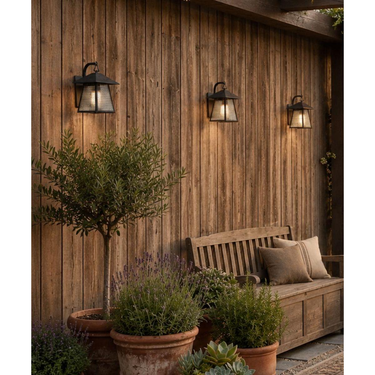 12" High, 1-Light Valiant Bronze Finish with Clear Seedy Glass Outdoor Wall Lantern