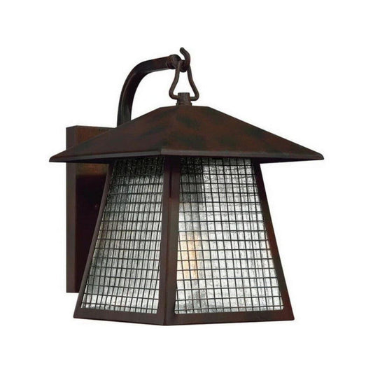 12" High, 1-Light Valiant Bronze Finish with Clear Seedy Glass Outdoor Wall Lantern