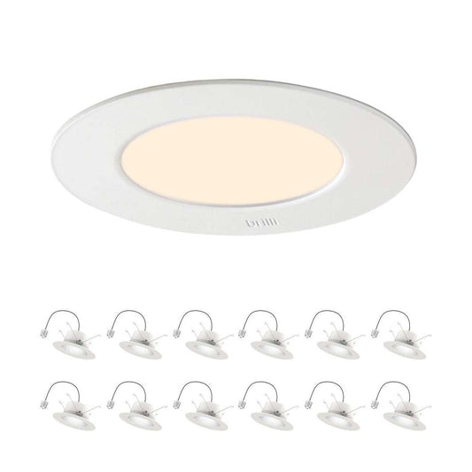 12 Pack - Brilli 5/6 inch LED Recessed Retrofit Downlight, Dimmable, Color Tunable