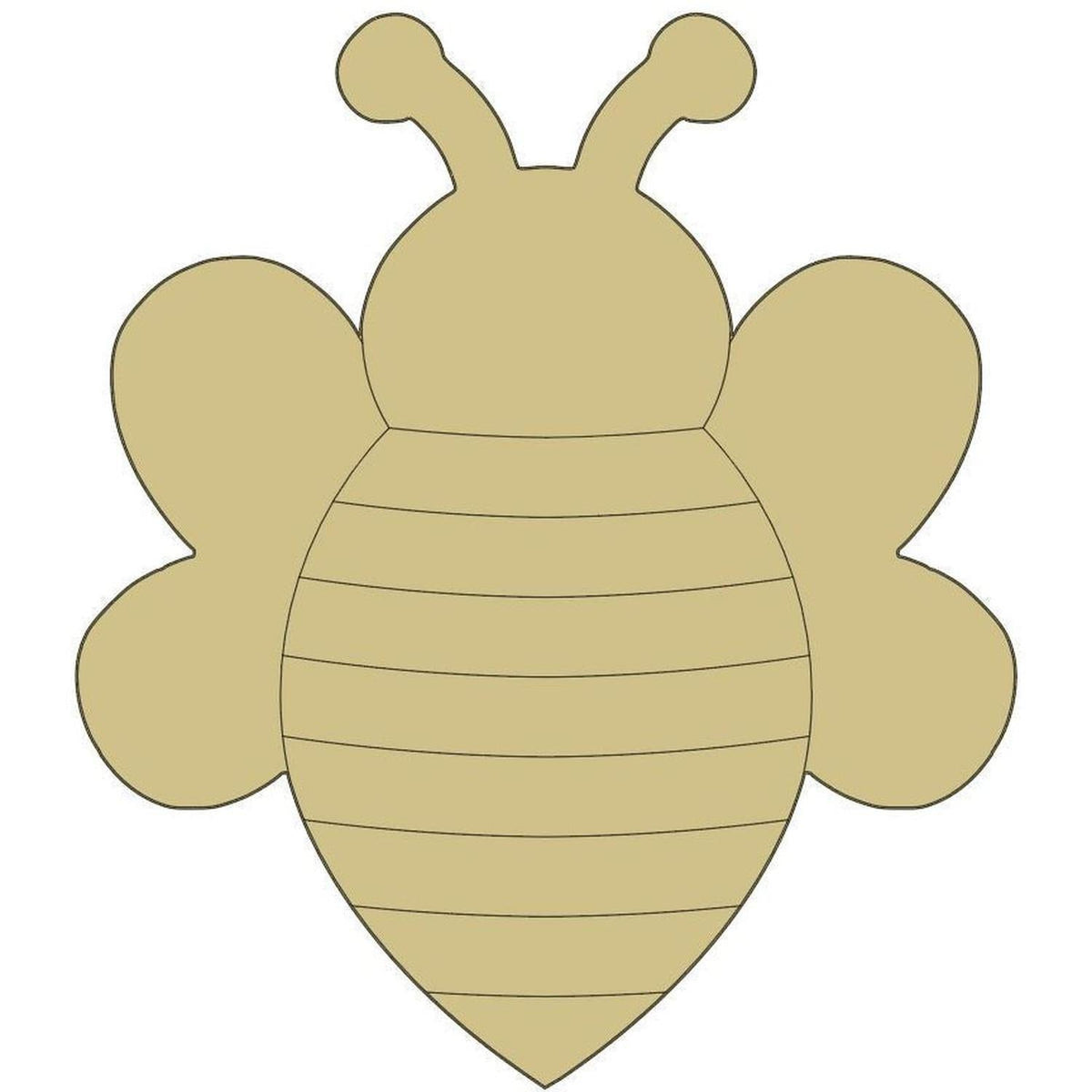 12" Unpainted MDF Bumble Bee Wooden Cut Out