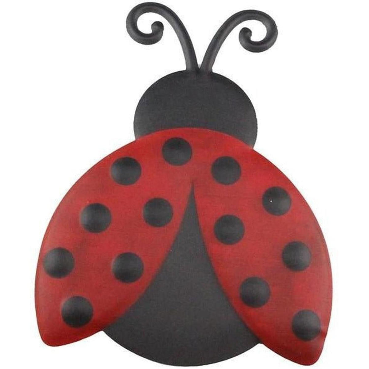 12" Metal Embossed Ladybug Hanger: Solid