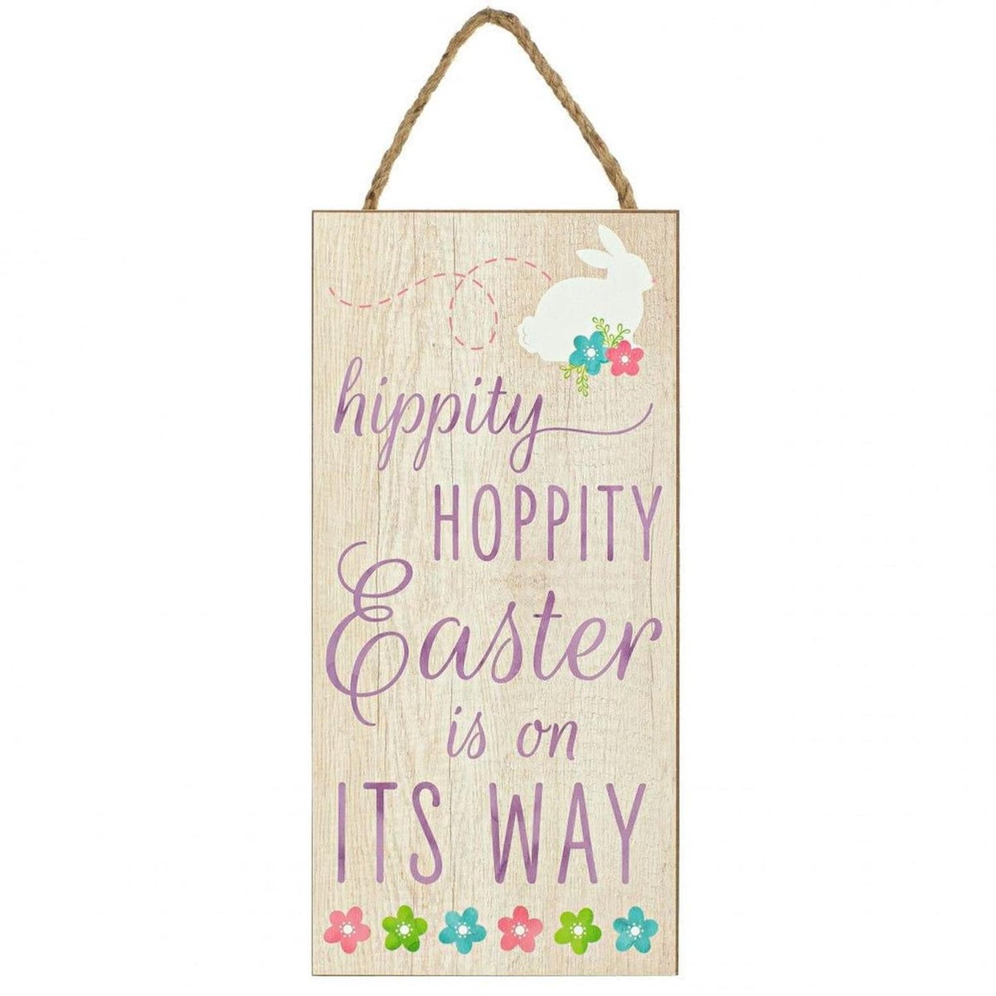 12" Wooden Sign: Hippity Hoppity Easter