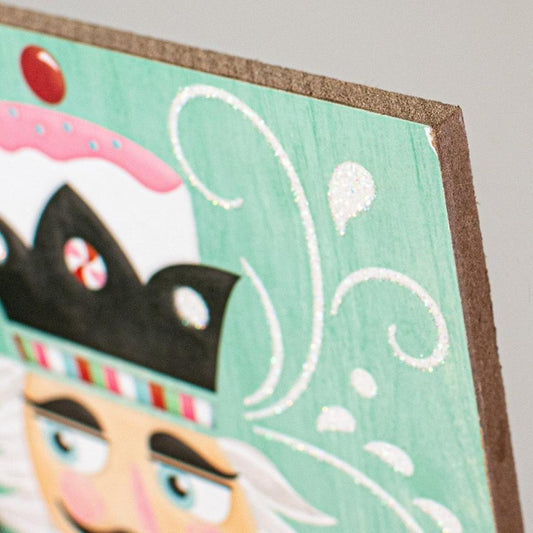 12" Wooden Sign: Nutcracker Mint Green