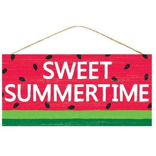 12" Wooden Sign: Sweet Summertime/Watermelon