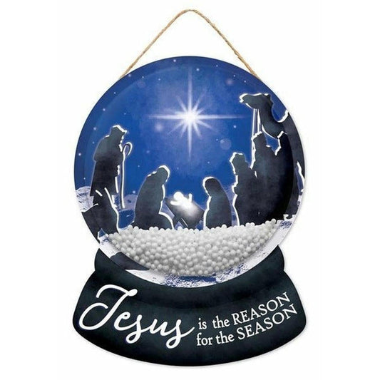 12" Wooden Snow Globe Sign: Jesus Is The Reason