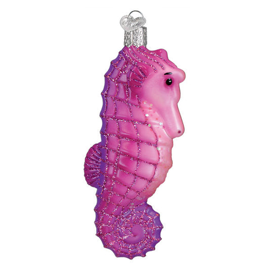 a pink seahorse ornament