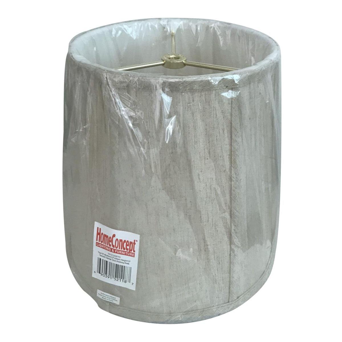 12"W x 12"H Textured Oatmeal Drum Softback Shantung Shade