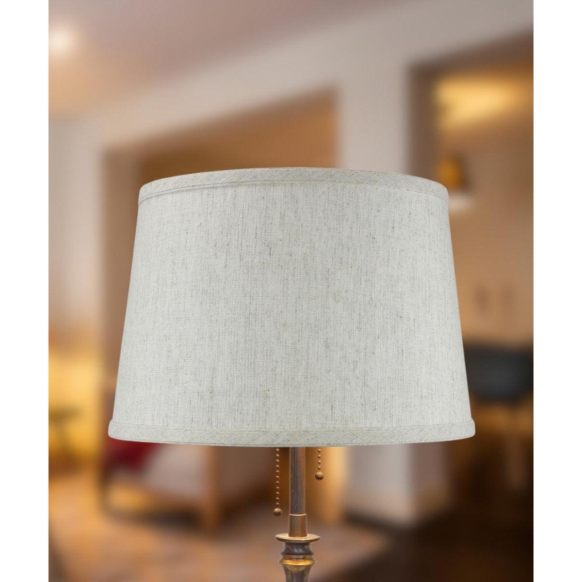 12"W x 8"H Hardback Shallow Drum Lamp Shade Textured