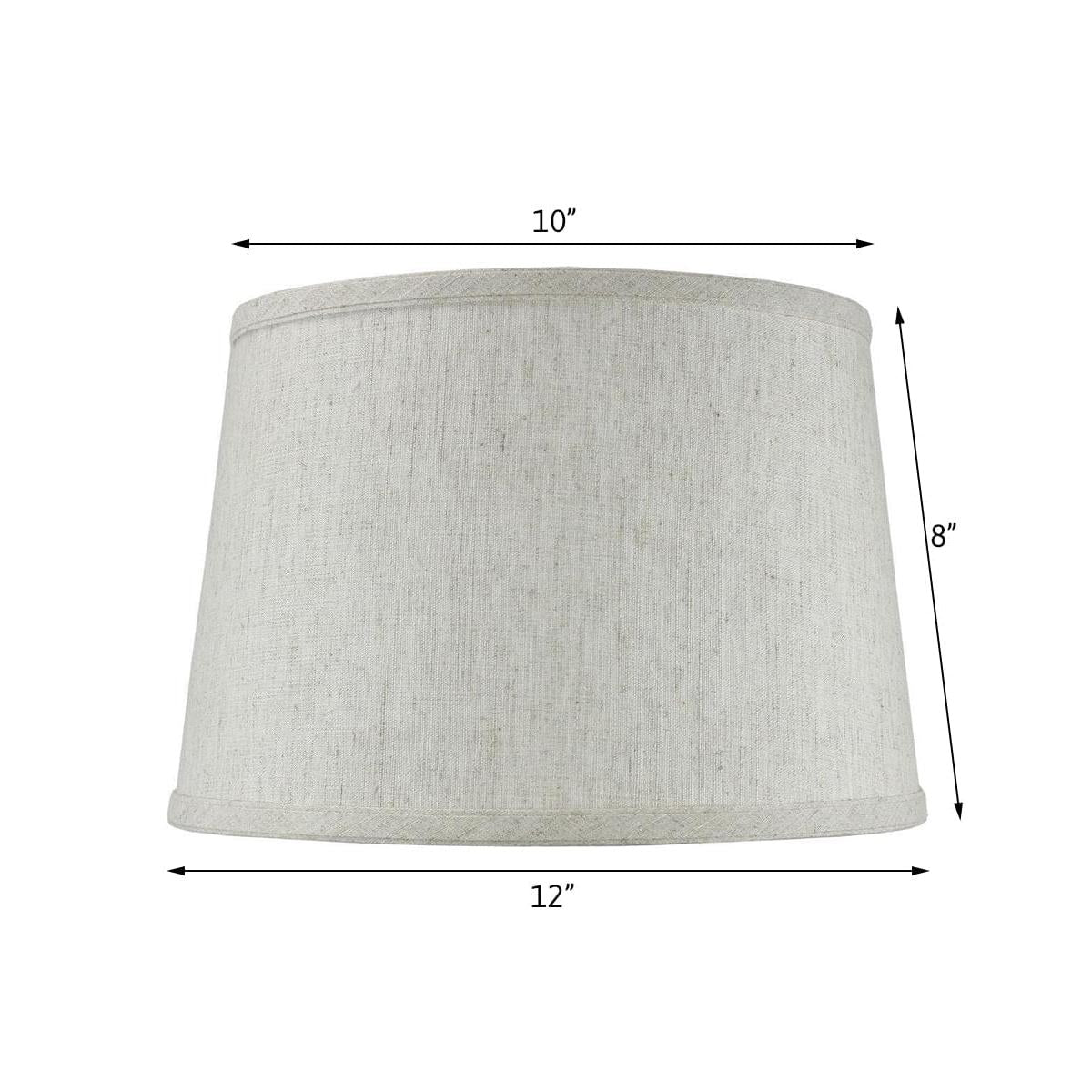 12"W x 8"H Hardback Shallow Drum Lamp Shade Textured