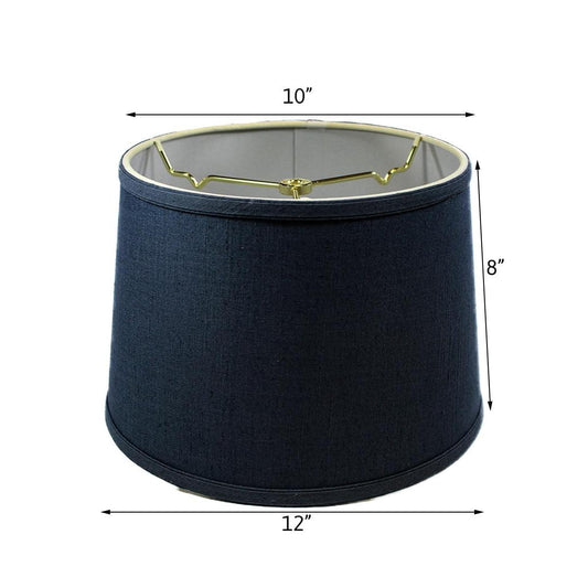 12"W x 8"H Hardback Shallow Drum Lamp Shade Textured Slate