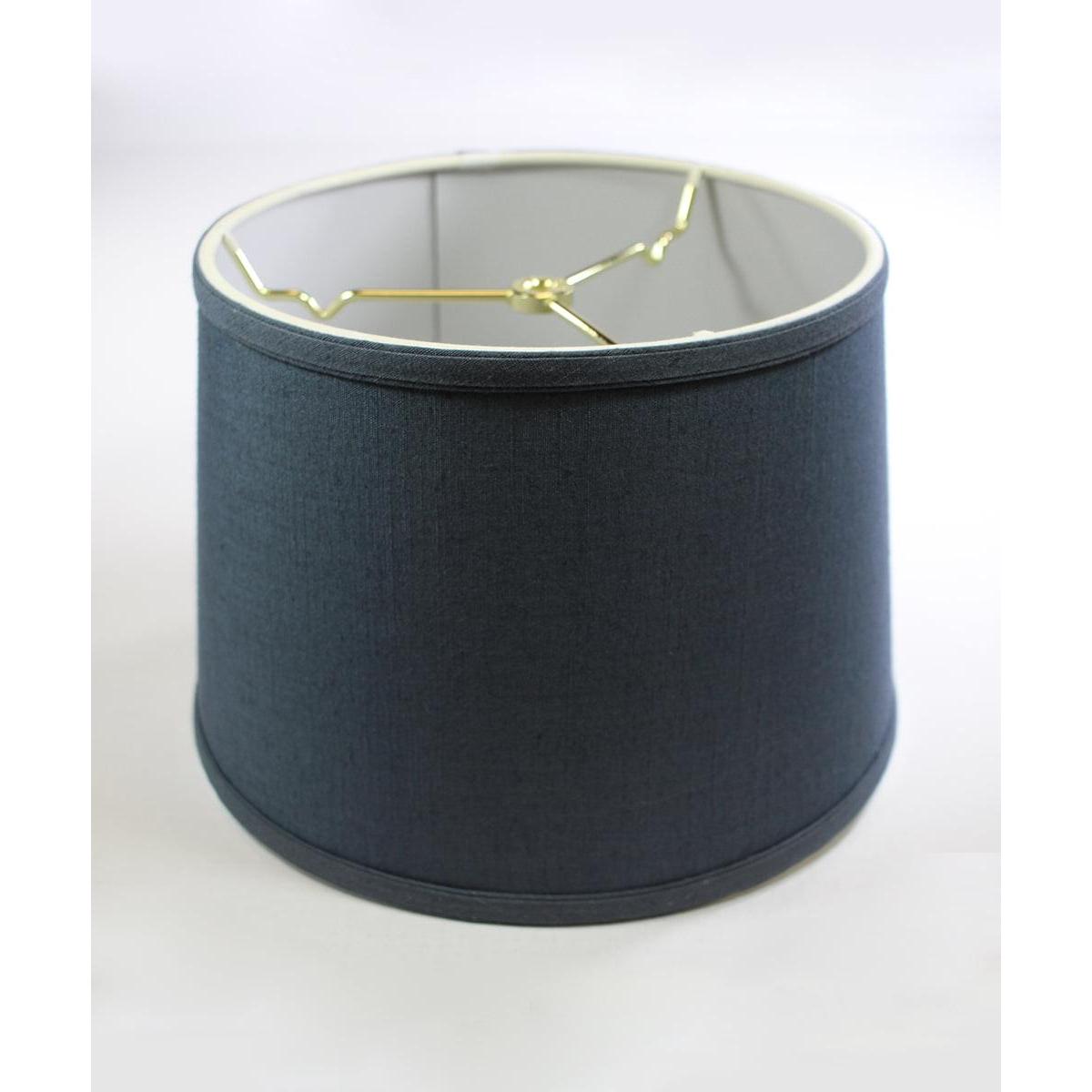 12"W x 8"H Hardback Shallow Drum Lamp Shade Textured Slate
