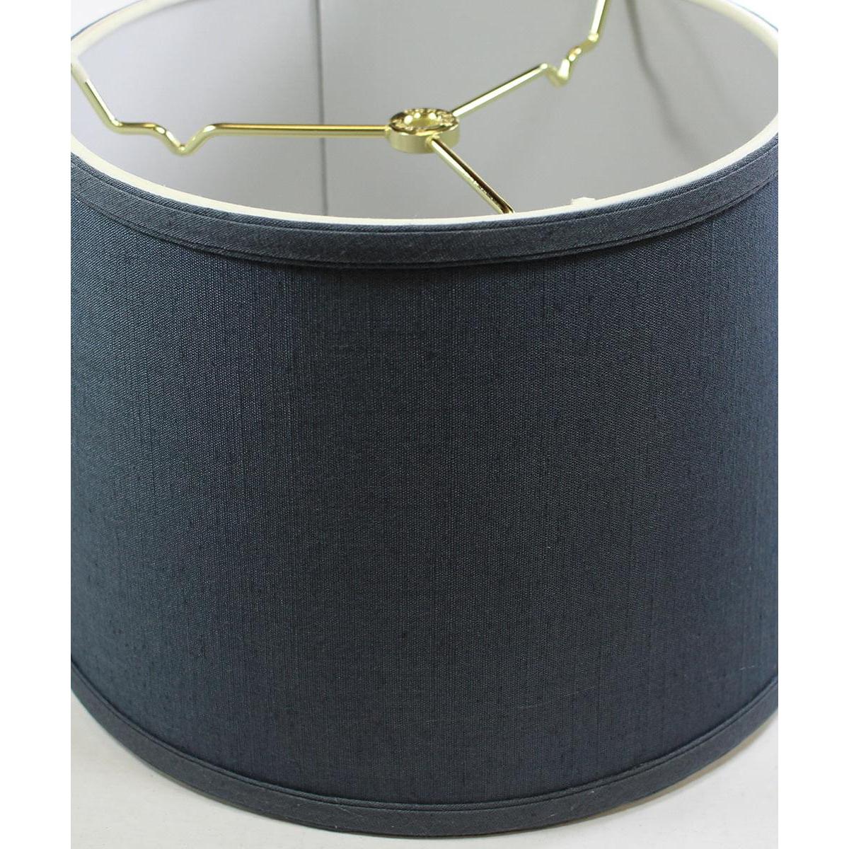 12"W x 8"H Hardback Shallow Drum Lamp Shade Textured Slate