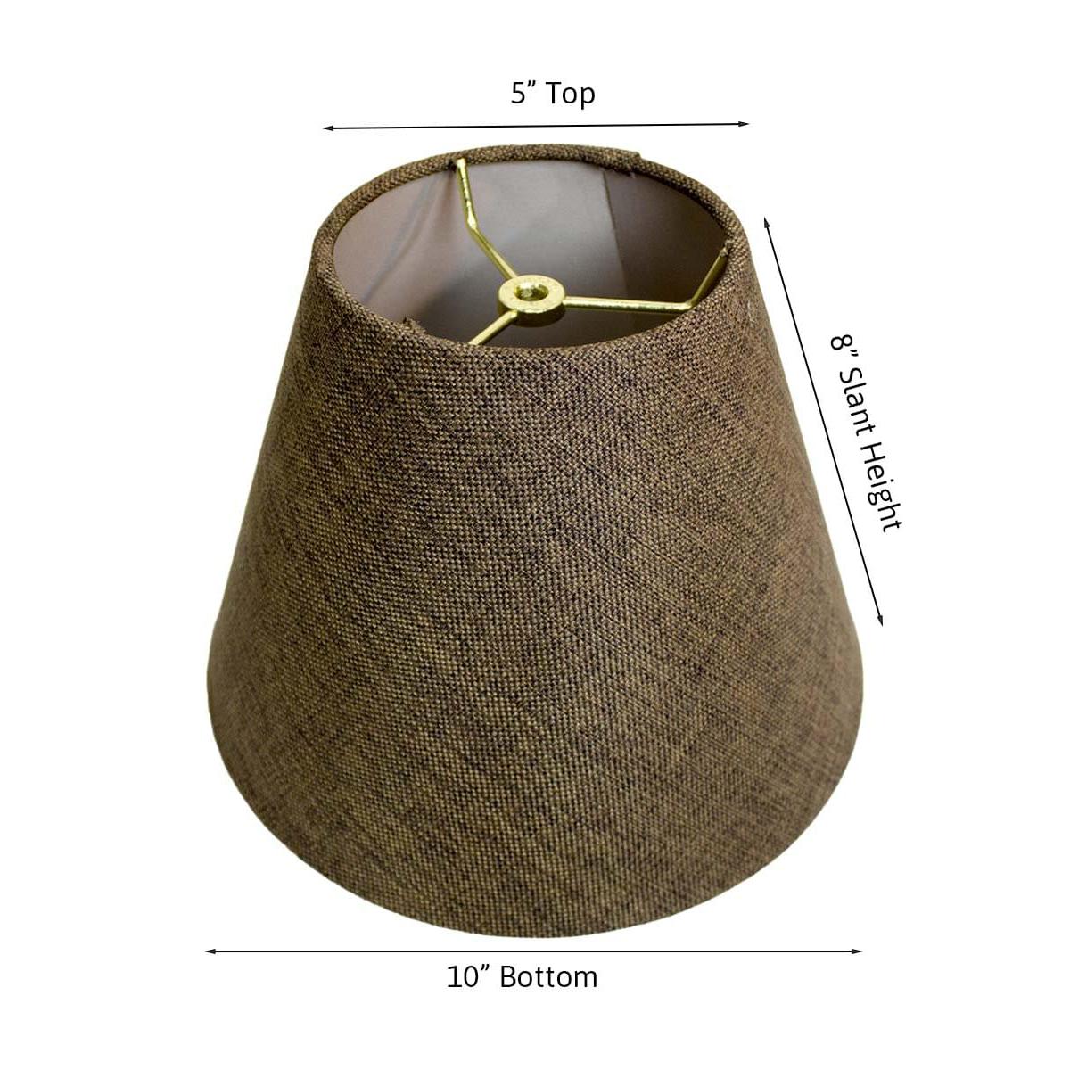 12"W x 9"H Hard Back Empire Lamp Shade - Chocolate Burlap