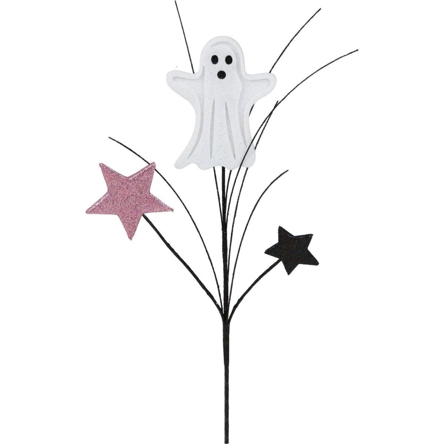12.5" Glitter Ghost & Stars Spray: Pink & Black