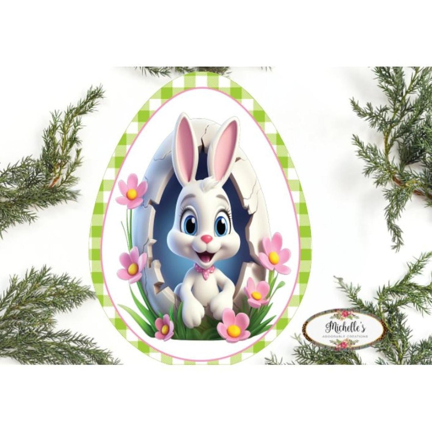 12in Waterproof Sign: Cracked Easter Bunny Egg