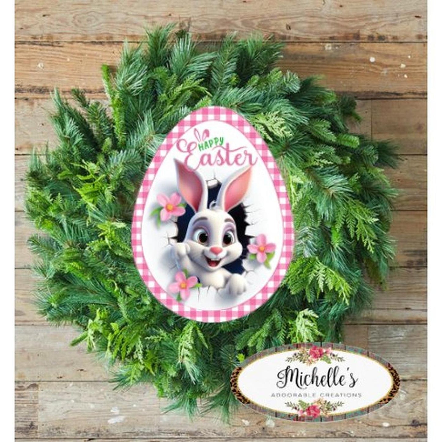 12in Waterproof Sign: Happy Easter Bunny Egg