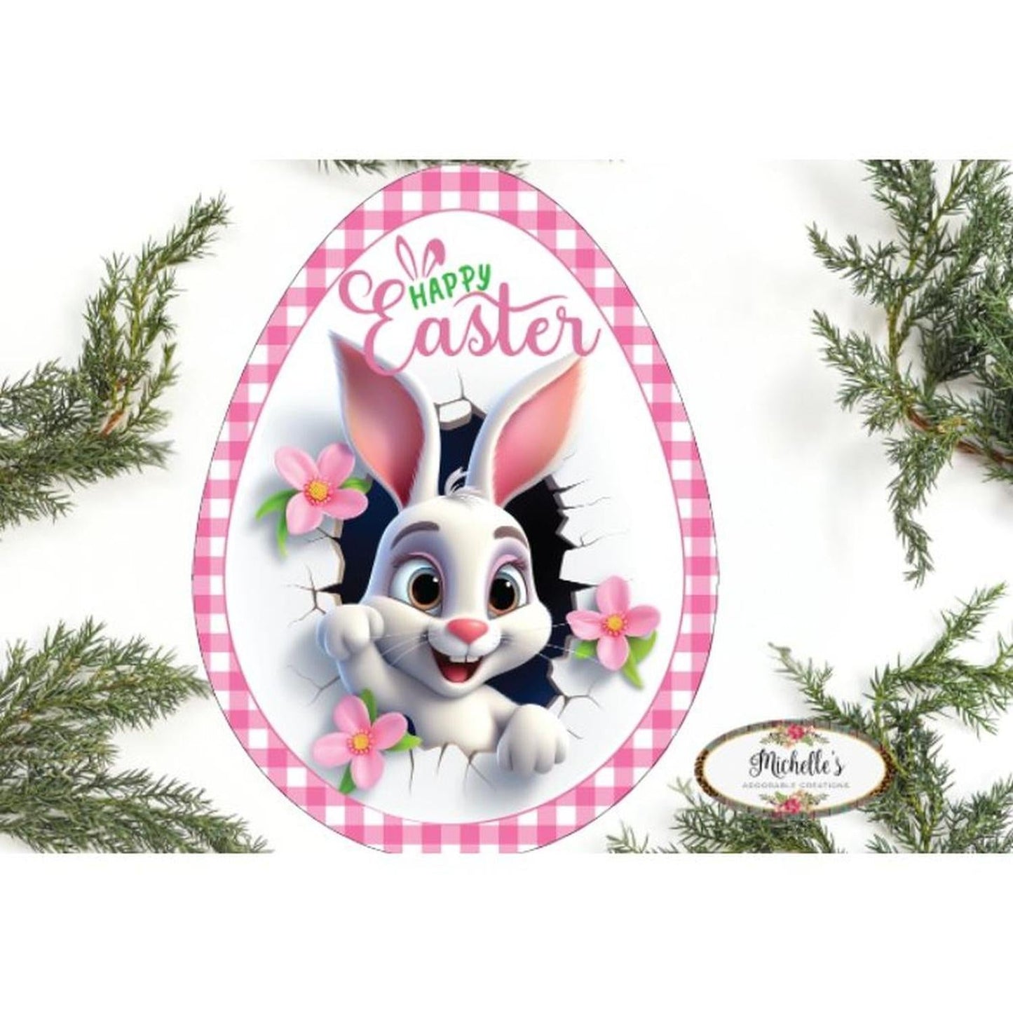 12in Waterproof Sign: Happy Easter Bunny Egg