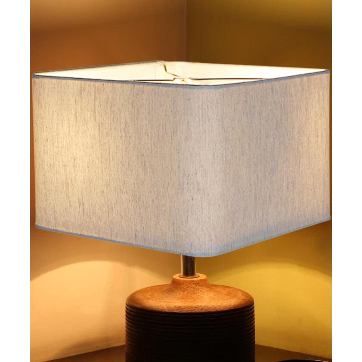 12x12x8 Rounded Corner Premiere Hardback Shallow Square Drum Lampshade Textured Oatmeal