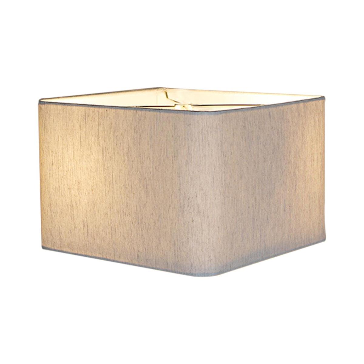 12x12x8 Rounded Corner Premiere Hardback Shallow Square Drum Lampshade Textured Oatmeal