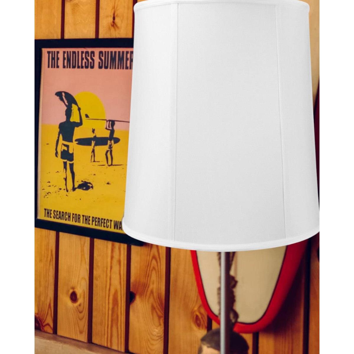 12x14x15 White Shantung Fabric Drum Lampshade