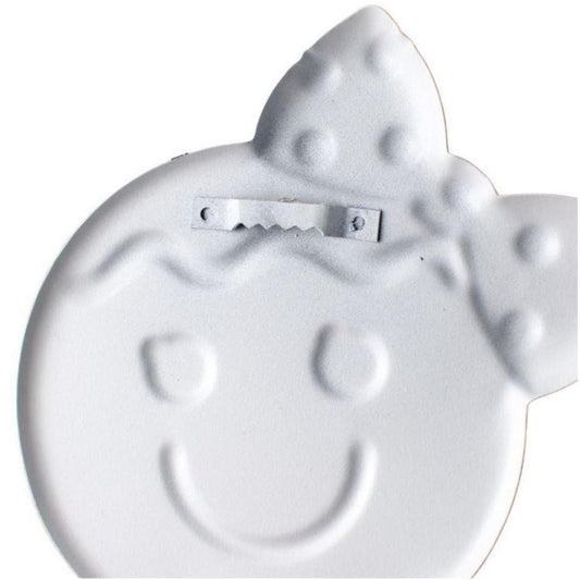 13" Metal Embossed Gingerbread: Girl (Red)