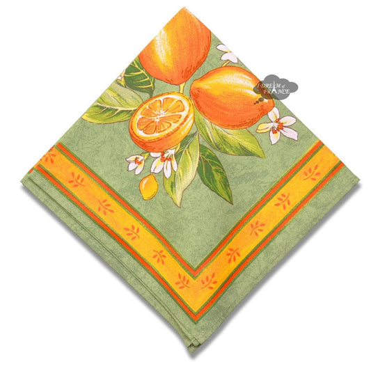 French Provencal napkin - Cotton - Lemons green | Tissus Toselli