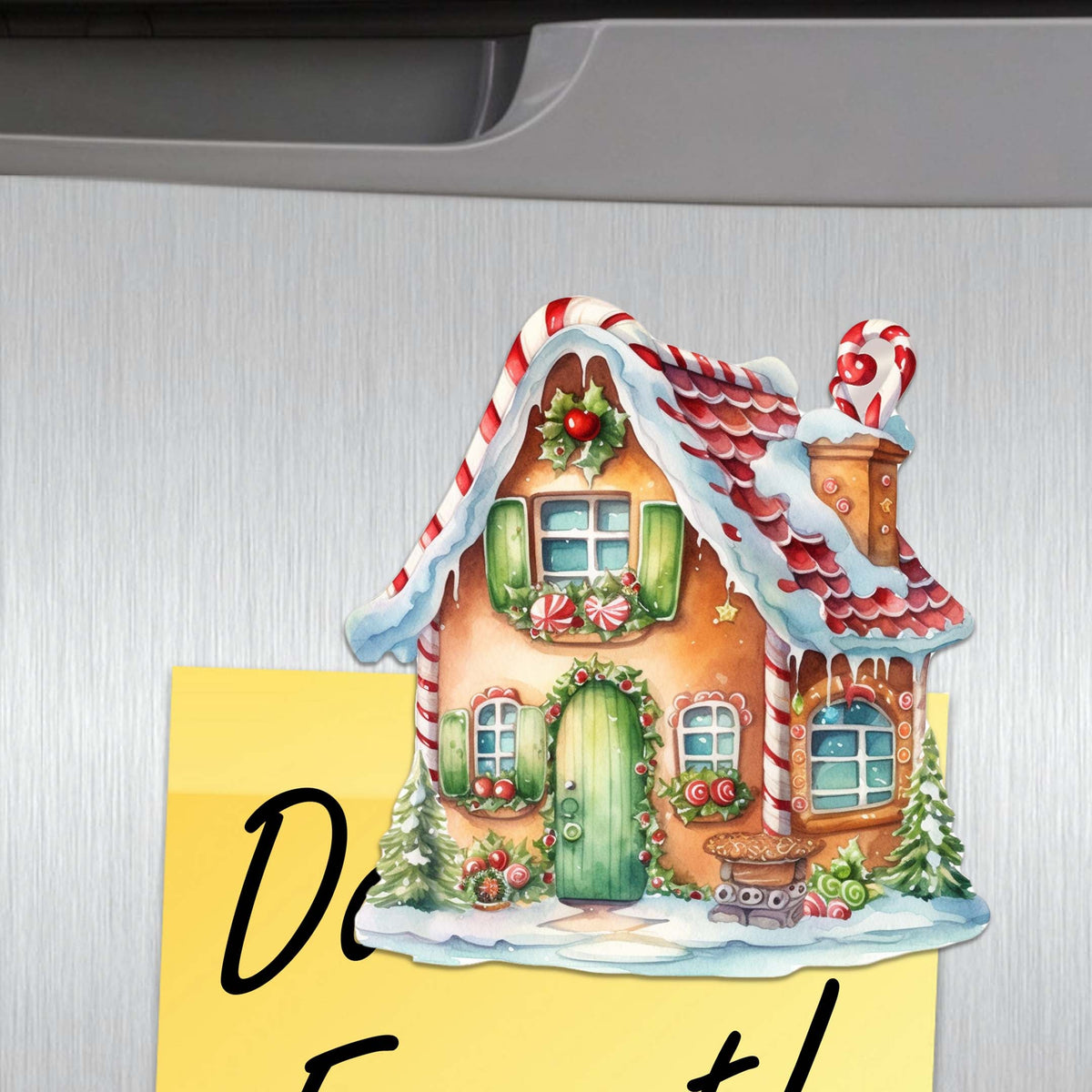 Christmas Houses Decorative Eco Wood Magnets Set of 6 by G. Debrekht - Christmas Decor - 8090024G-S6