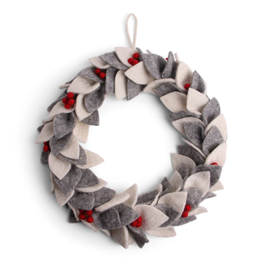 Felt Christmas Wreath - Large Winter Holly