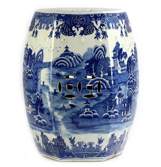 Hexagon Village Scene Garden Seat