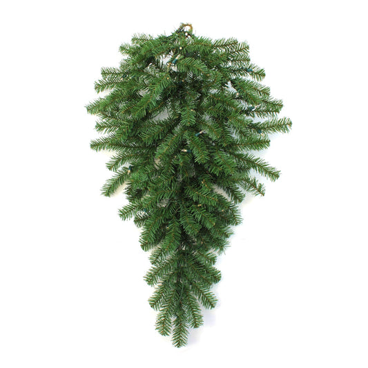 36" Classic Pine Teardrop, 120 TIPS, UL 50, Warm White LED Battery Box