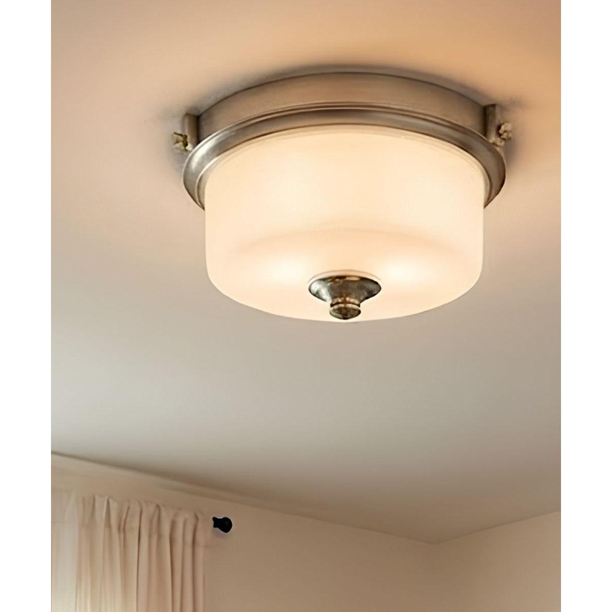 a light fixture on the ceiling