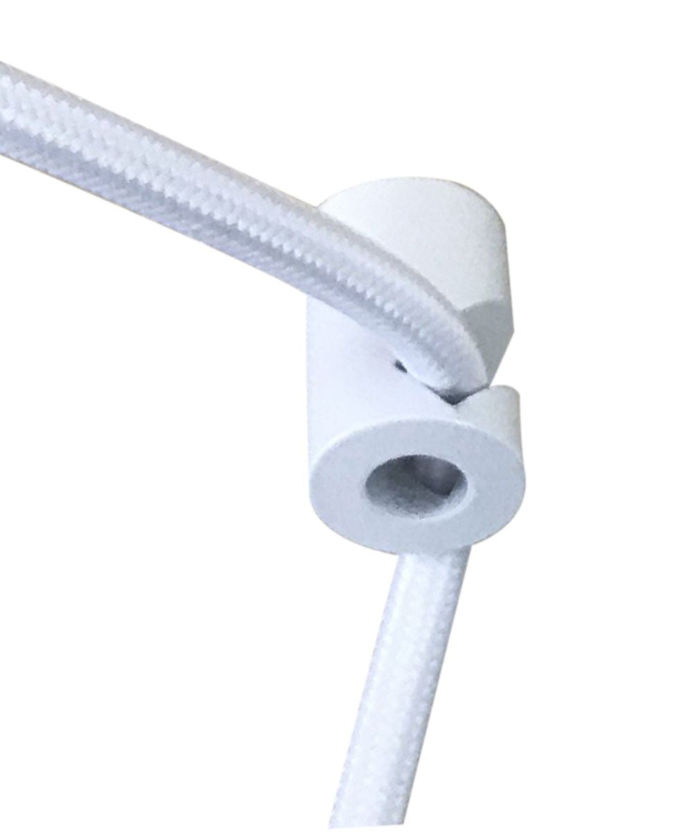 2 Light Swag Plug-In Pendant 16"w Faux Marbled Alabaster with Diffuser, White Cord