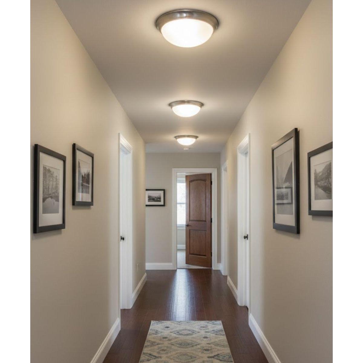 13"w 1-Light LED Flush Mount Ceiling Light Fixture Brushed Nickel Finish by RP Lighting