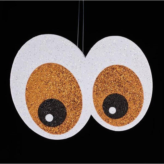 14" Glitter Eyeballs Ornament Hanger: Orange