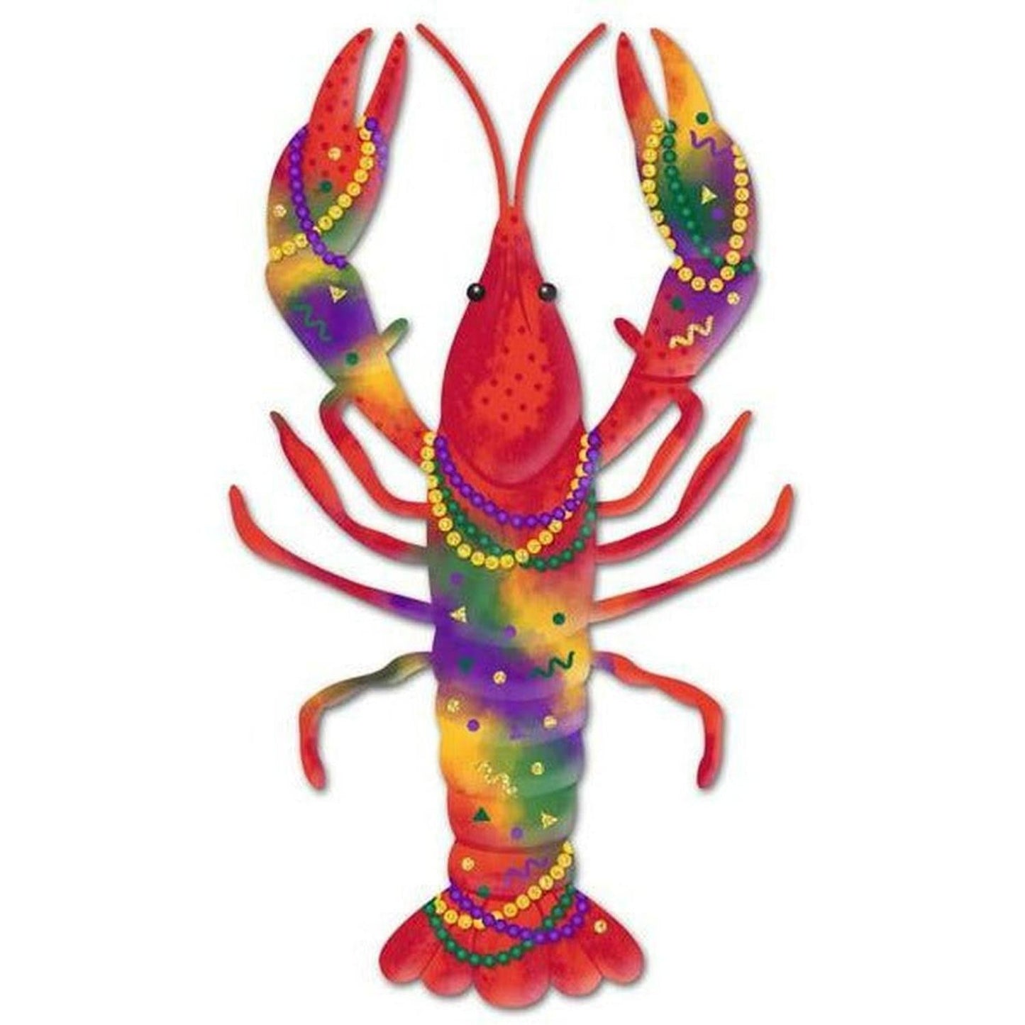 14" Metal Crawfish Sign: Multi Color