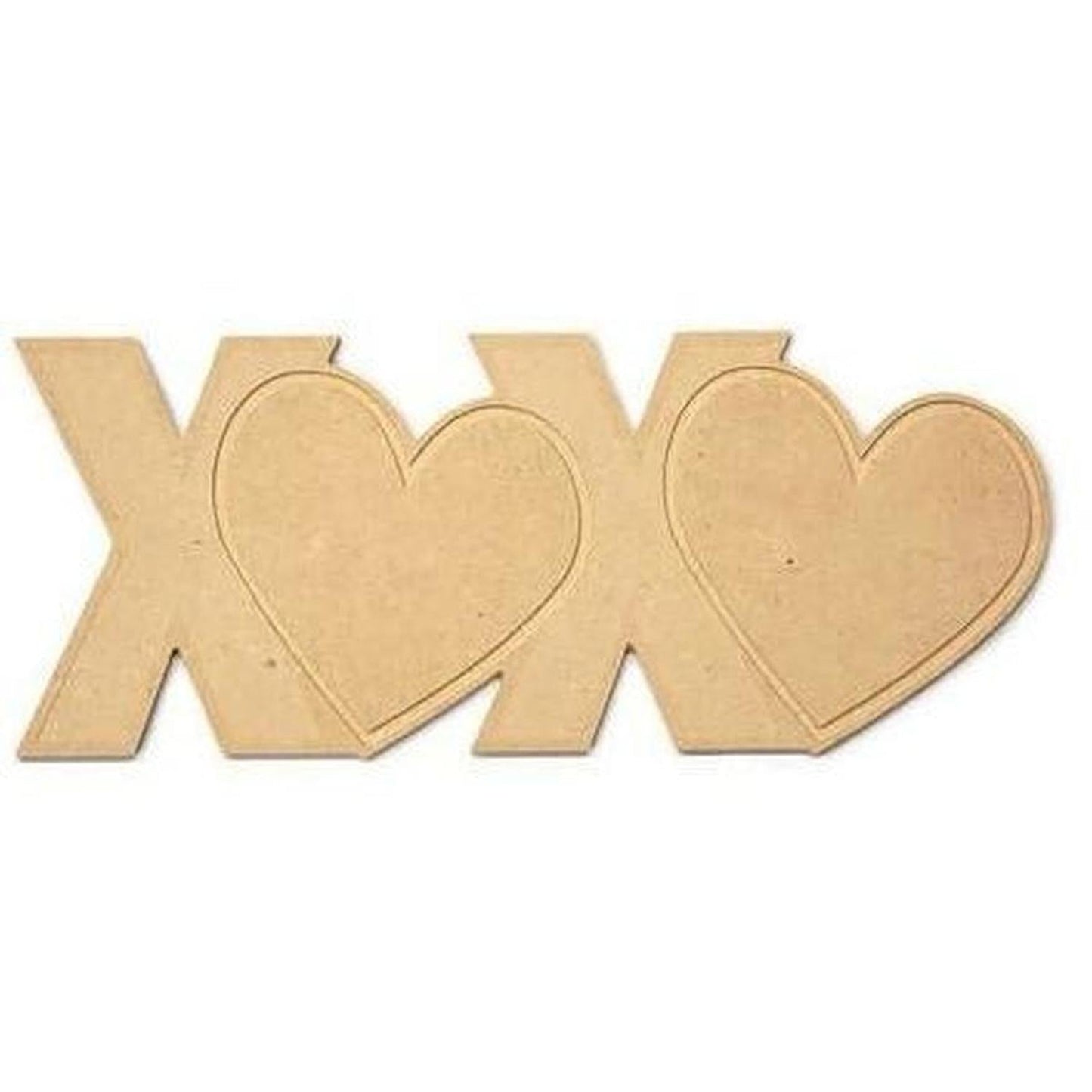 14" Unpainted MDF XOXO Word Cutout