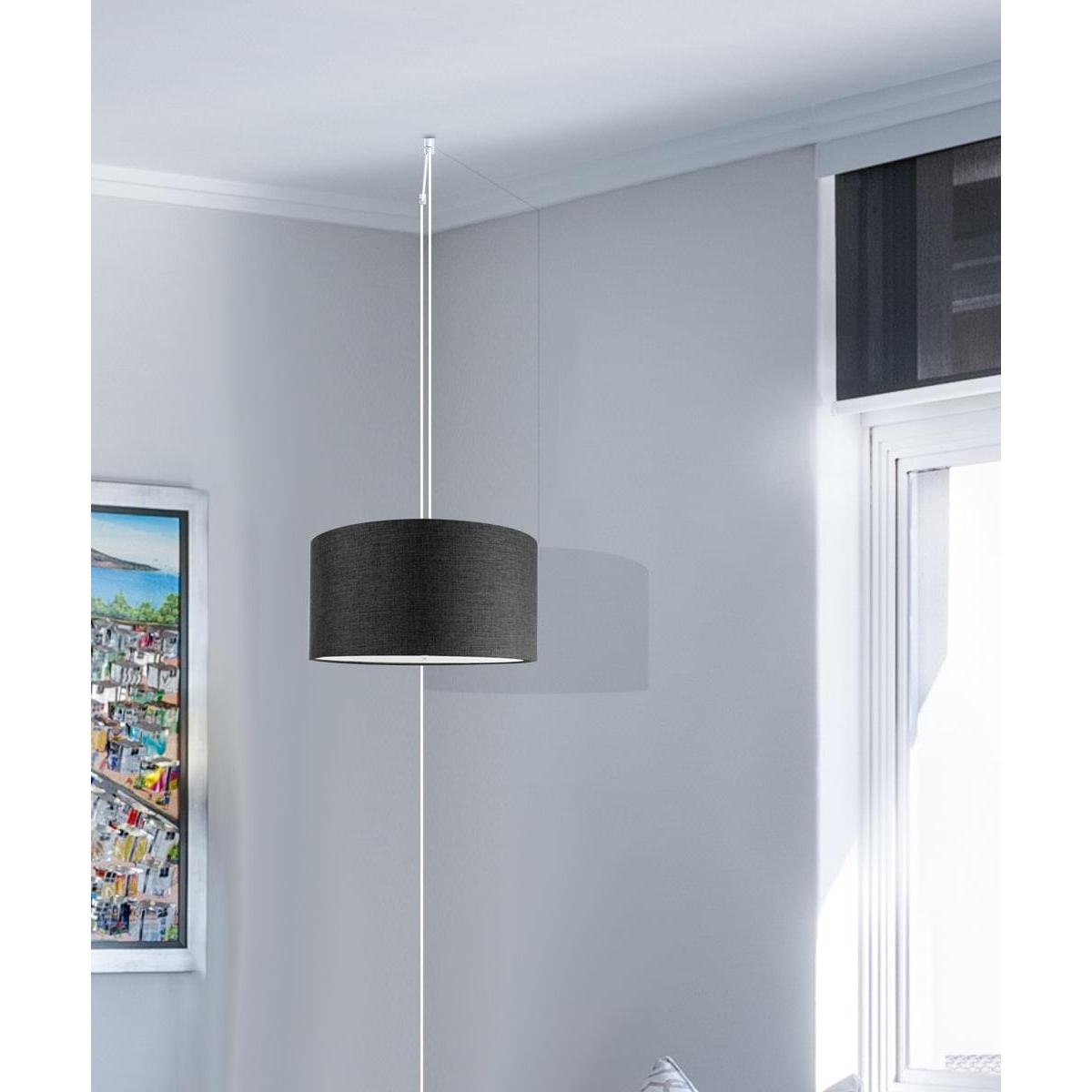 14"W 2 Light Swag Plug-In Pendant  Granite Gray with Diffuser White Cord