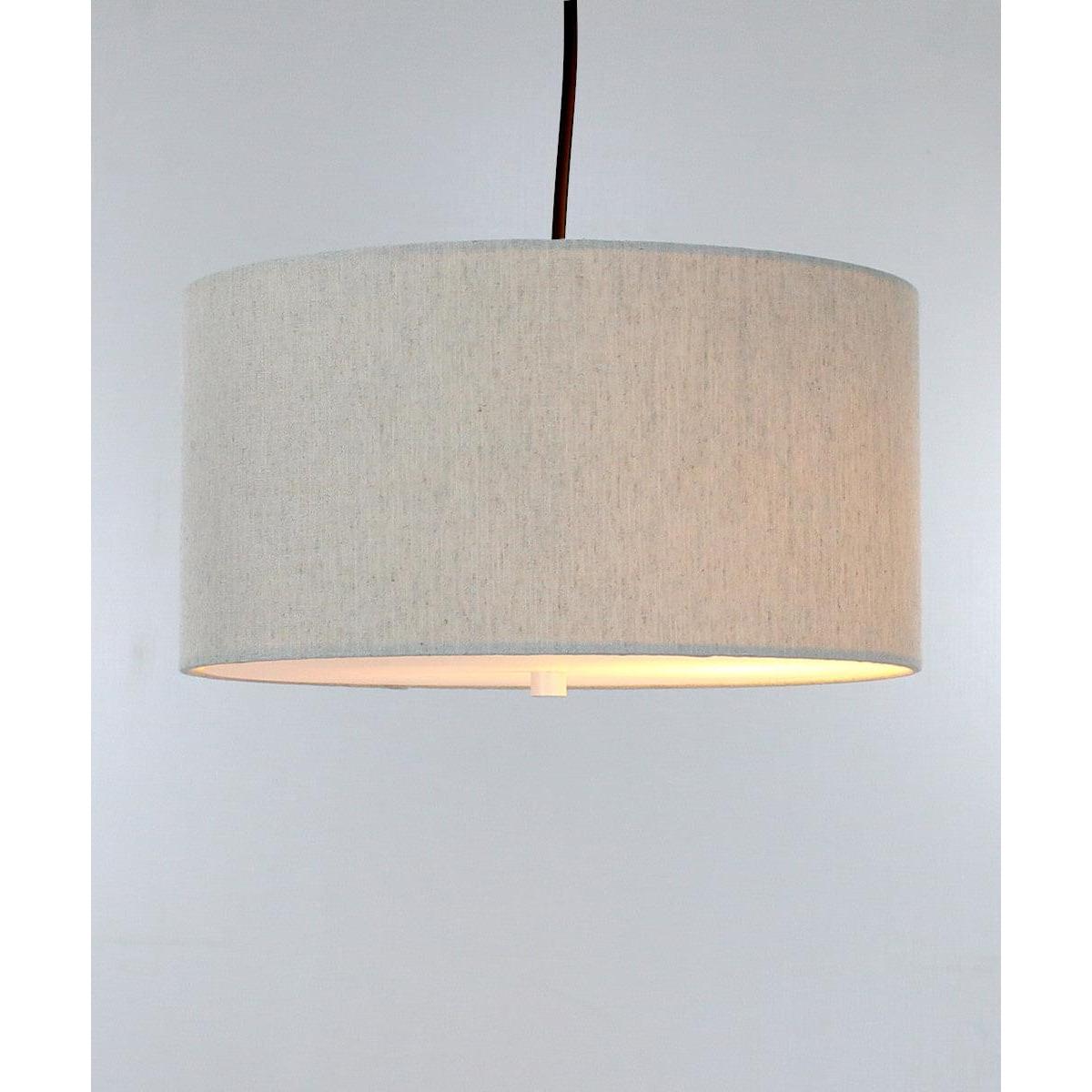 14"W 2 Light Swag Plug-In Pendant  Textured Oatmeal with Diffuser Black Cord