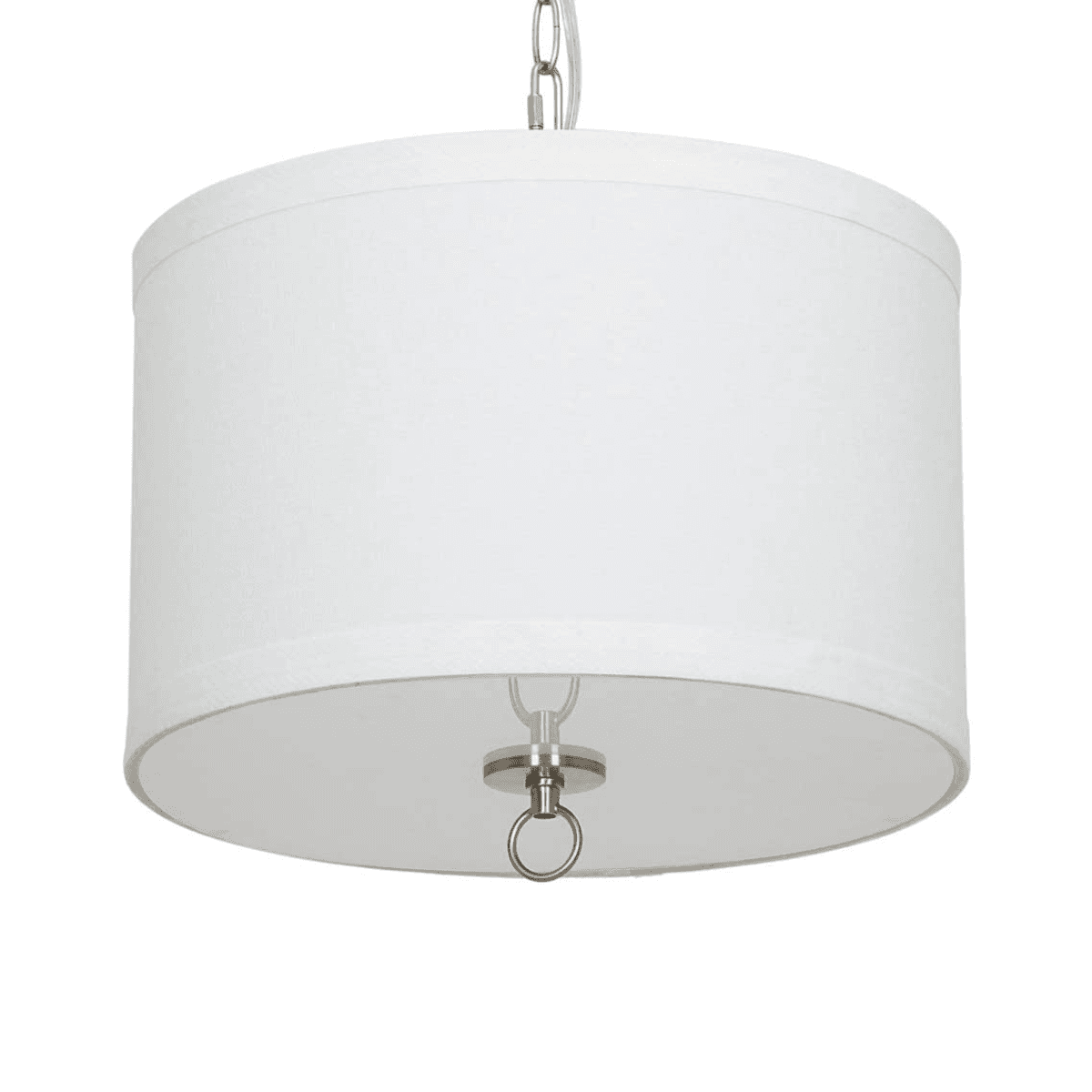 14"W Light Pendant Brushed Nickel Finish with Oatmeal Linen Shade