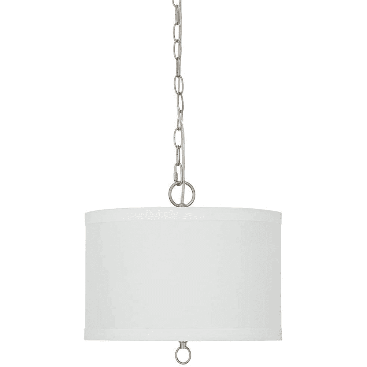 14"W Light Pendant Brushed Nickel Finish with Oatmeal Linen Shade