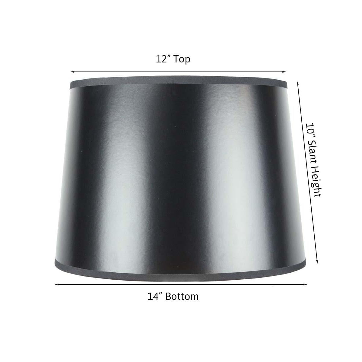 14"W x 10"H Black Parchment Gold-Lined Drum Lampshade