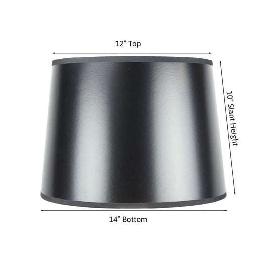 14"W x 10"H Black Parchment Gold-Lined Drum Lampshade