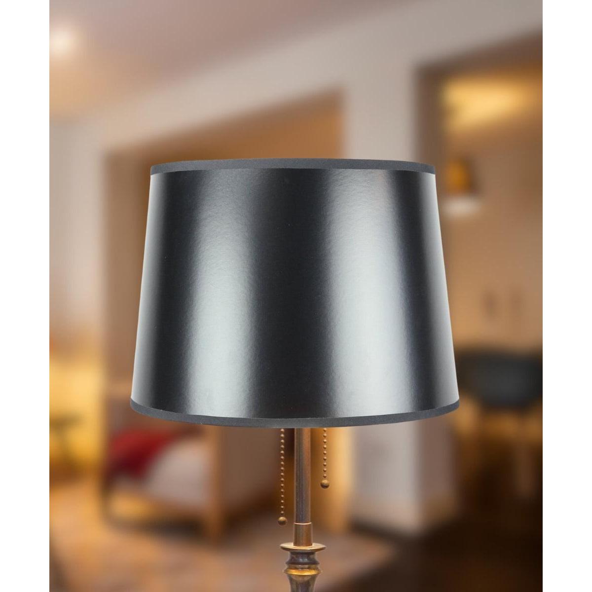 14"W x 10"H Black Parchment Gold-Lined Drum Lampshade
