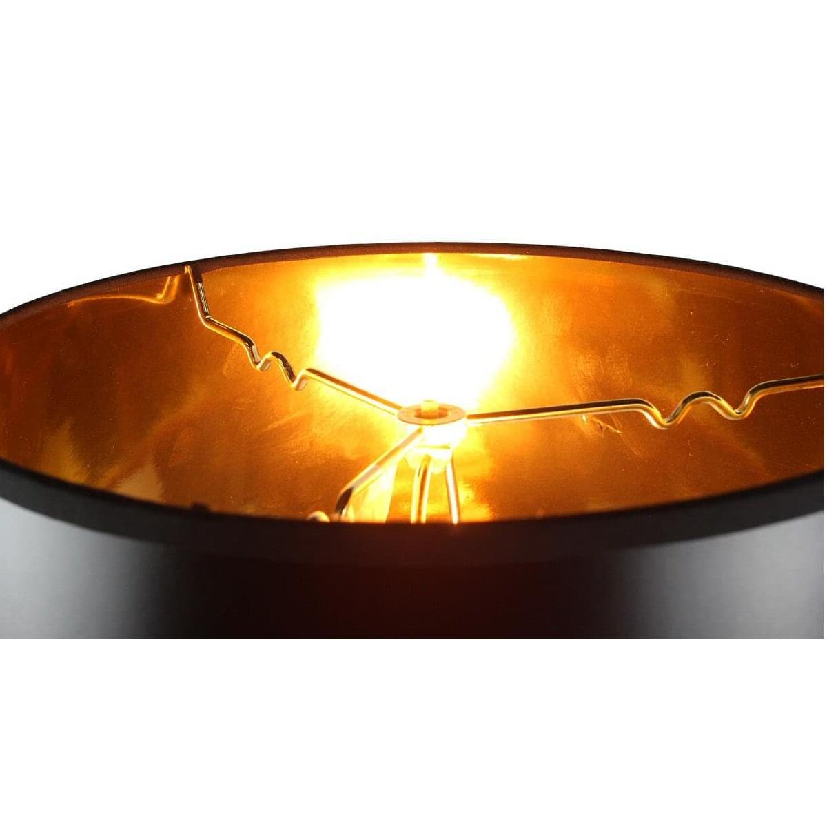14"W x 10"H Black Parchment Gold-Lined Drum Lampshade