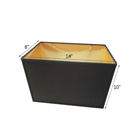 14"W x 10"H Black Rectangular Drum Lampshade