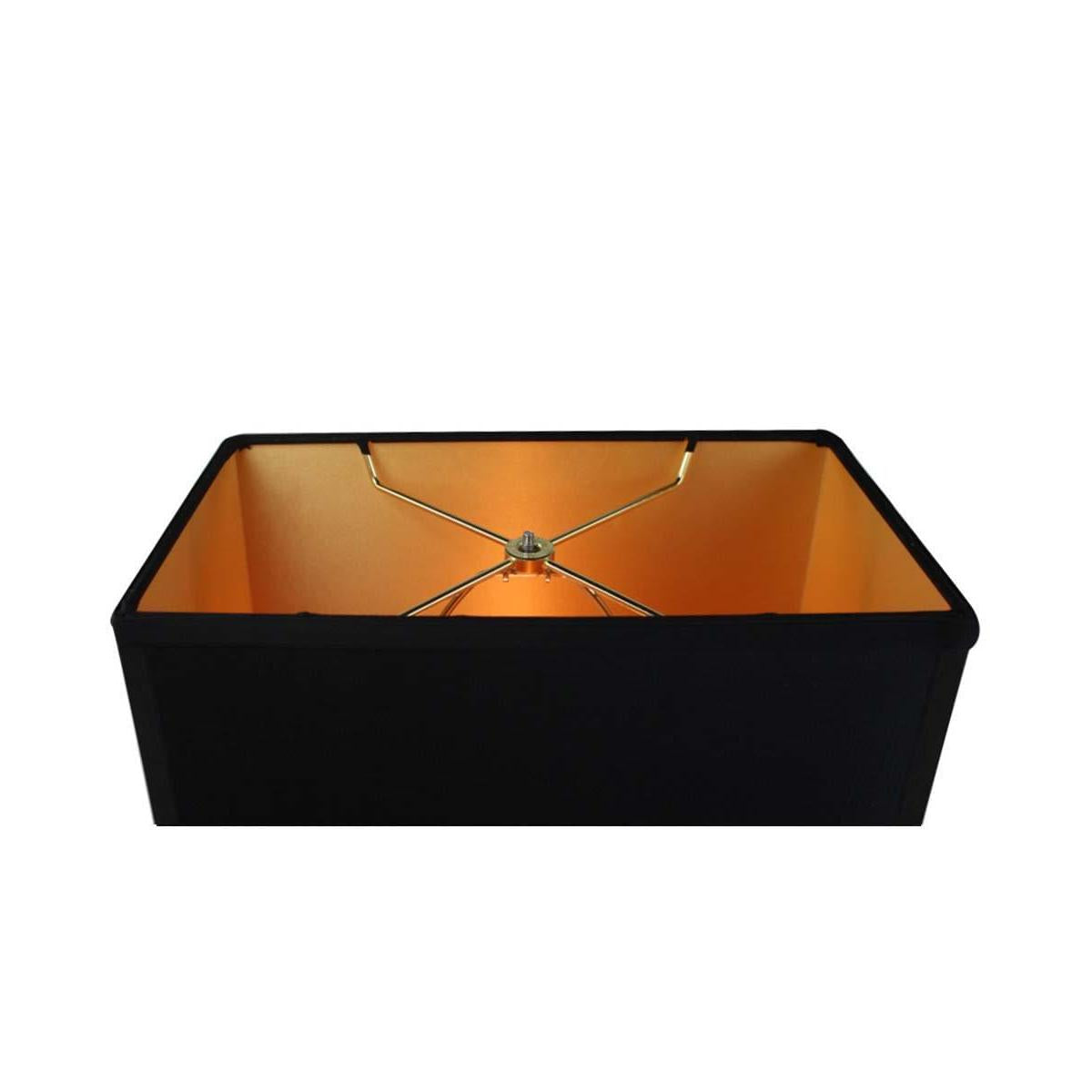 14"W x 10"H Black Rectangular Drum Lampshade